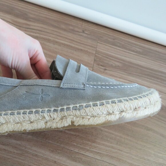 MANEBI Hamptons Loafers Espadrilles in Gray Suede Minimalist Quiet Luxury US 6 - Picture 8 of 13
